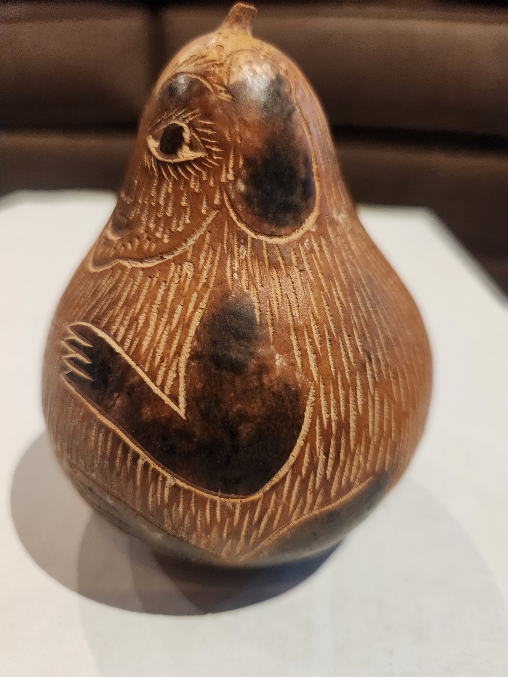 VTG Monkey Gourd Folk Art Hand Carved Etched Peruvian Decor Nature - Picture 4 of 12